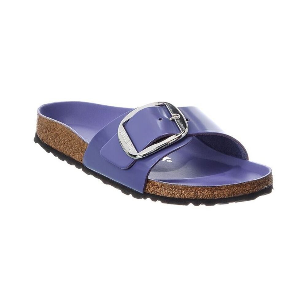 Birkenstock Madrid Big Buckle Narrow Patent Sandal, Purple